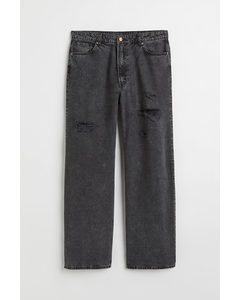 H&m+ Wide High Jeans Donkergrijs