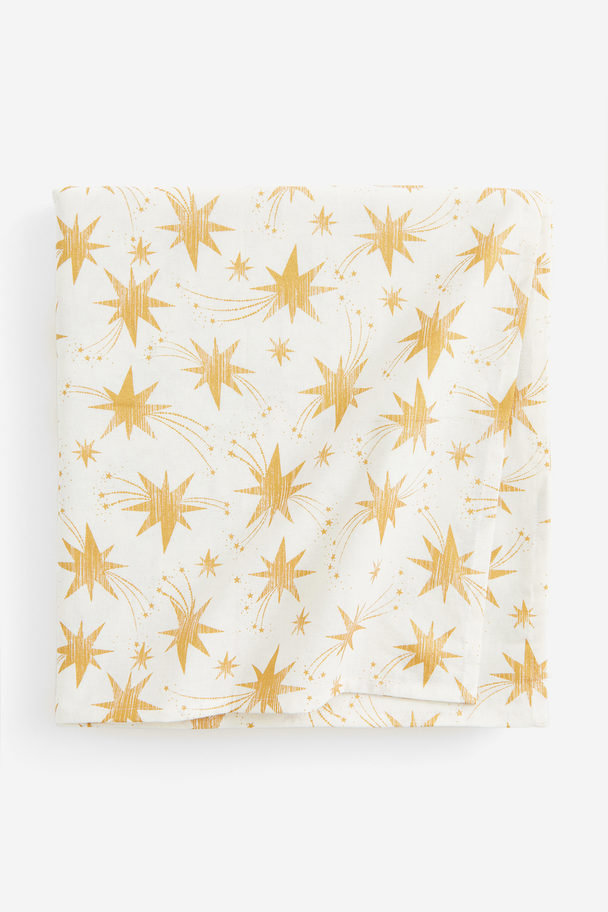 H&M HOME Glittery Cotton Tablecloth White/stars