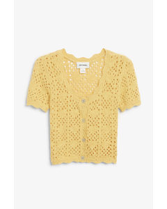 Short-sleeve Knit Top Yellow