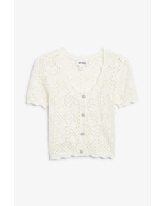 Short-sleeve Knit Top White