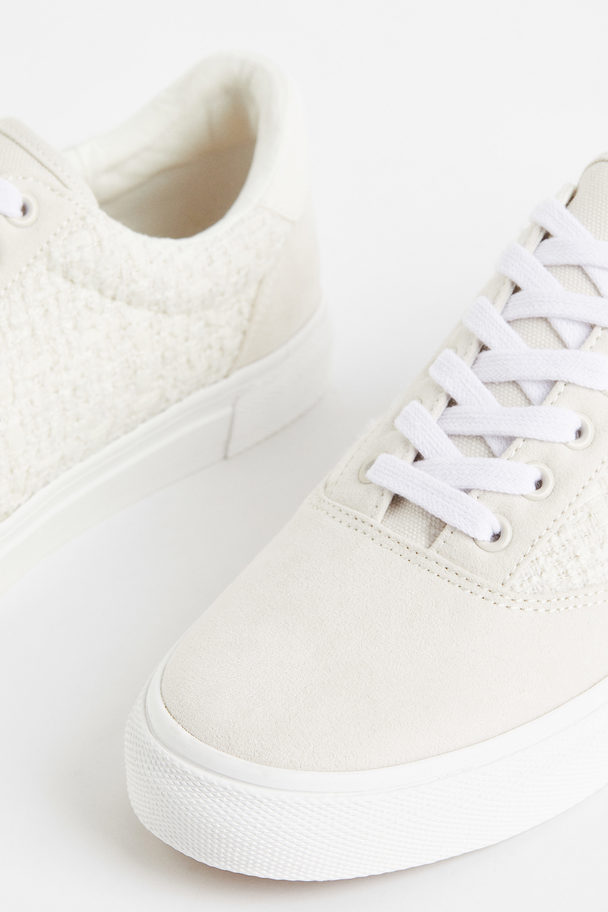 H&M Sneaker mit Strukturmuster Hellbeige