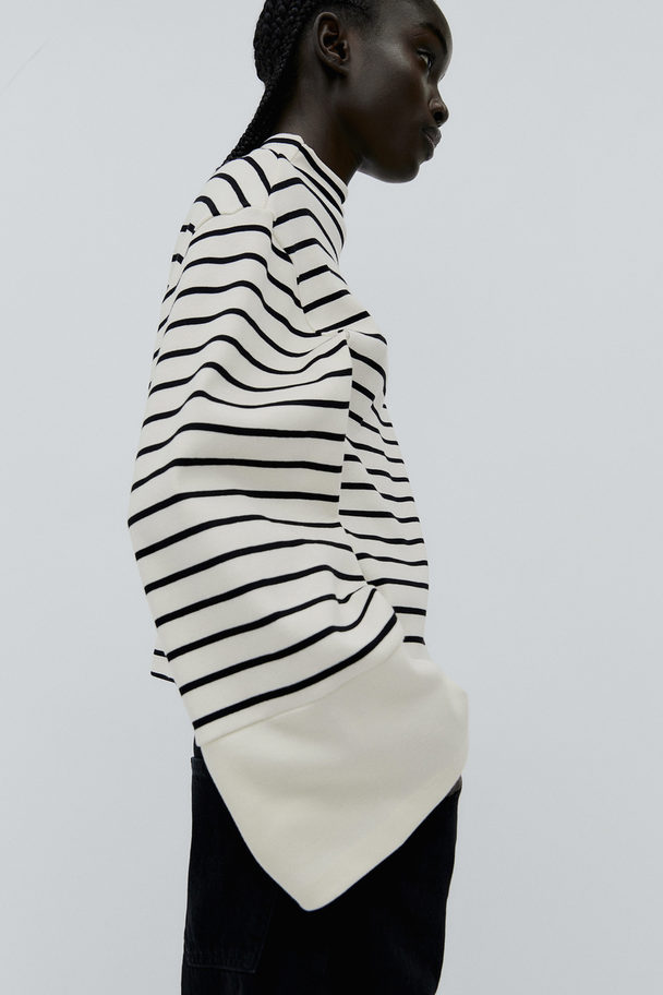 H&M Cotton Jersey Top White/striped