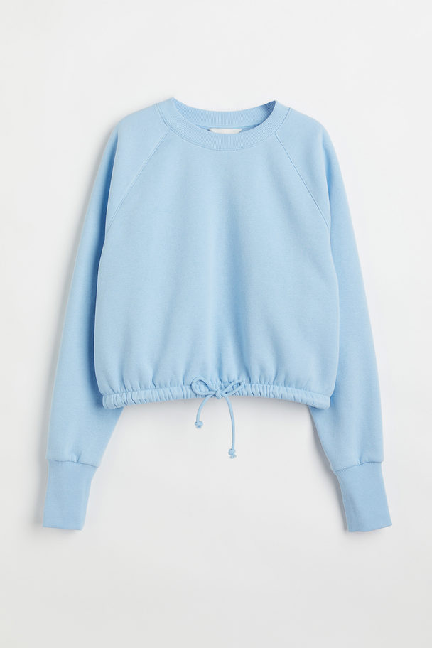 H&M Drawstring Sweatshirt Light Blue