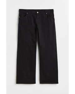 H&m+ Wide Twill Trousers Black