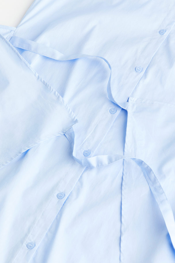H&M Wrap-skirt Shirt Dress Light Blue