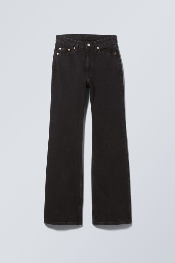 Weekday Glow High Flared Jeans Black Lux