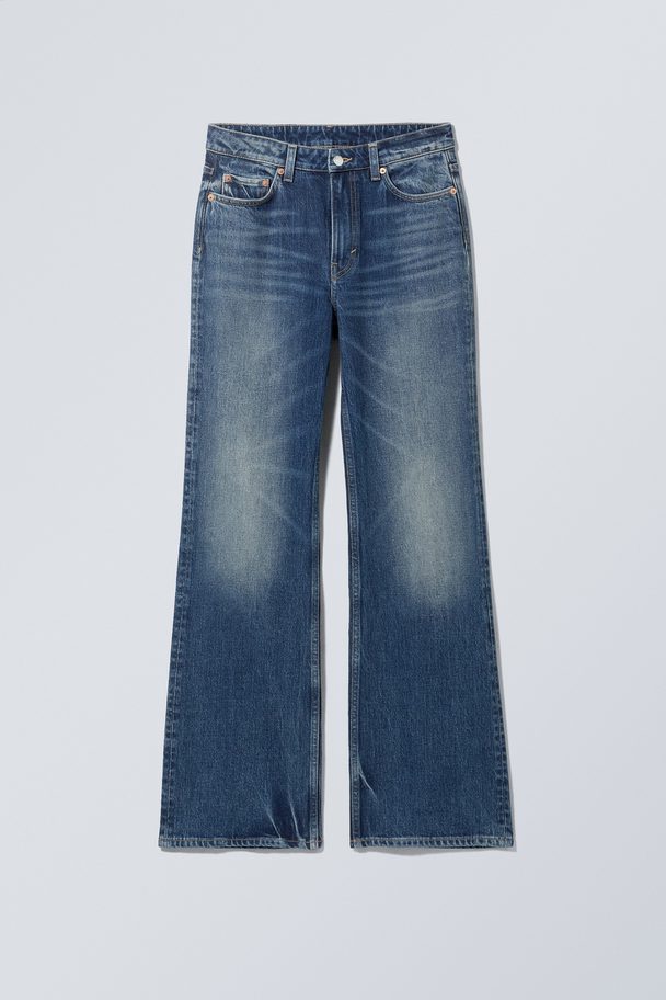 Weekday Glow Højtaljede Jeans Med Svaj Vintageblå