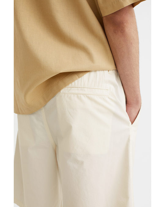 H&M Relaxed Fit Cotton Shorts Cream