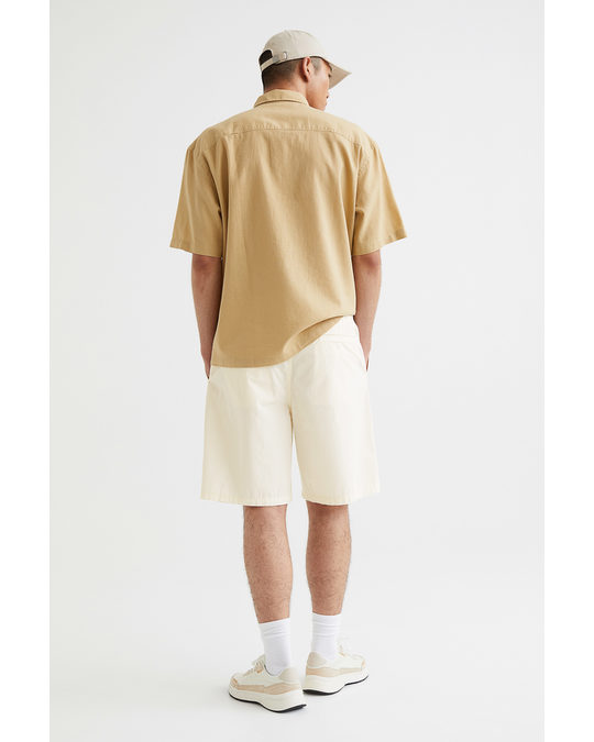 H&M Relaxed Fit Cotton Shorts Cream