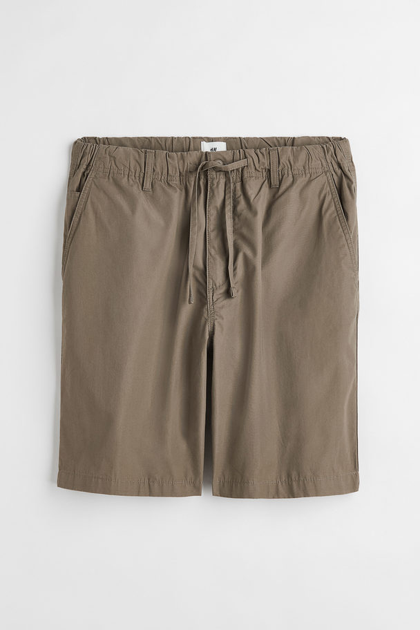 H&M Relaxed Fit Cotton Shorts Khaki Green