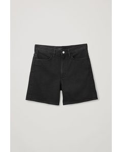 Relaxed-fit Denim Shorts Black