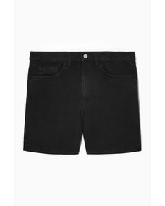 Relaxed-fit Denim Shorts Washed Black