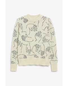 Soft Knit Sweater With Hand Print Hands