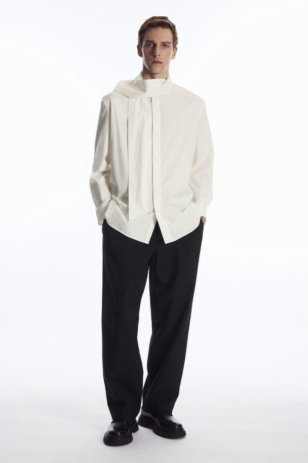 COS Tie-neck Formal Shirt - Oversized White