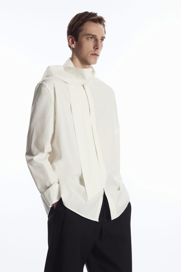 COS Tie-neck Formal Shirt - Oversized White