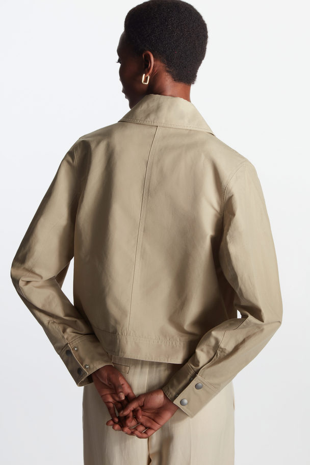 COS Boxy-fit Cropped Jacket Beige