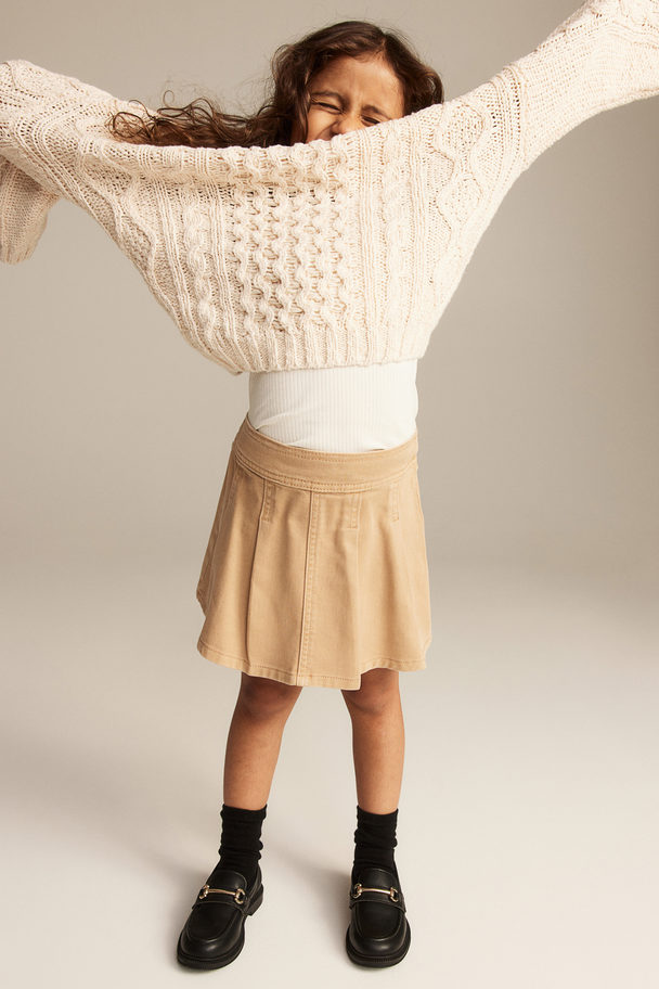 H&M Cable-knit Cotton Jumper Light Beige