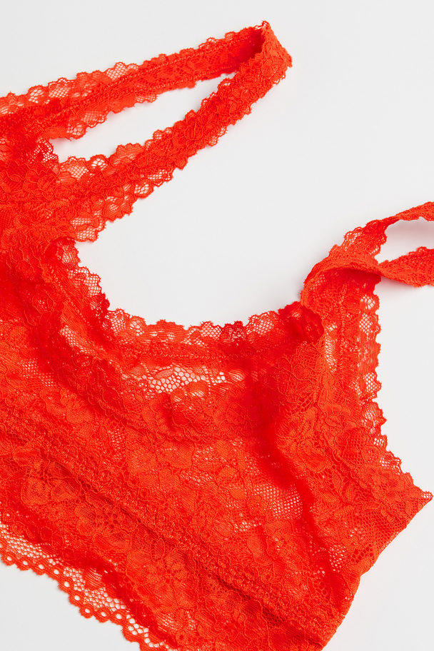 H&M Non-padded Lace Bra Top Bright Red