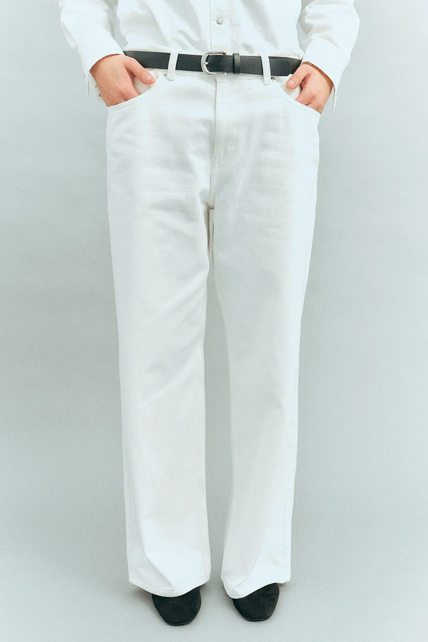 H&M Straight High Jeans Weiß