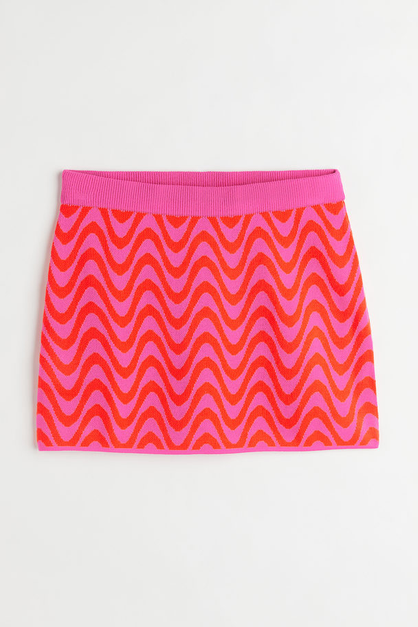 H&M H&m+ Knitted Skirt Pink/patterned
