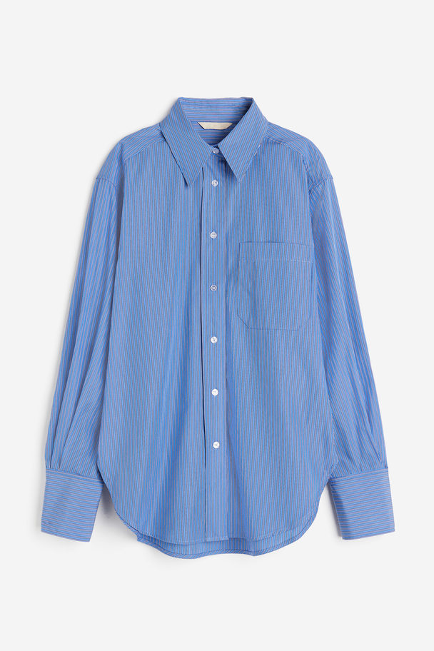 H&M Skjorte Loose Fit Blå/stribet