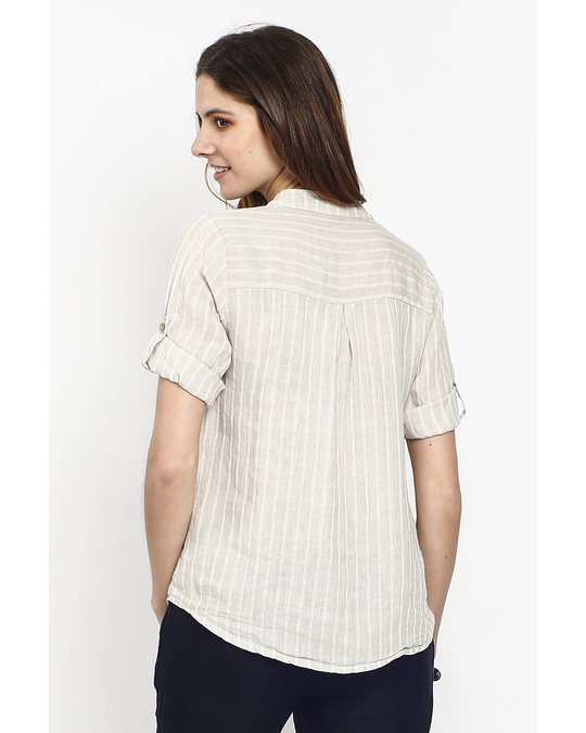 Le Jardin du Lin Shirts Stripes Long Sleeves Pockets