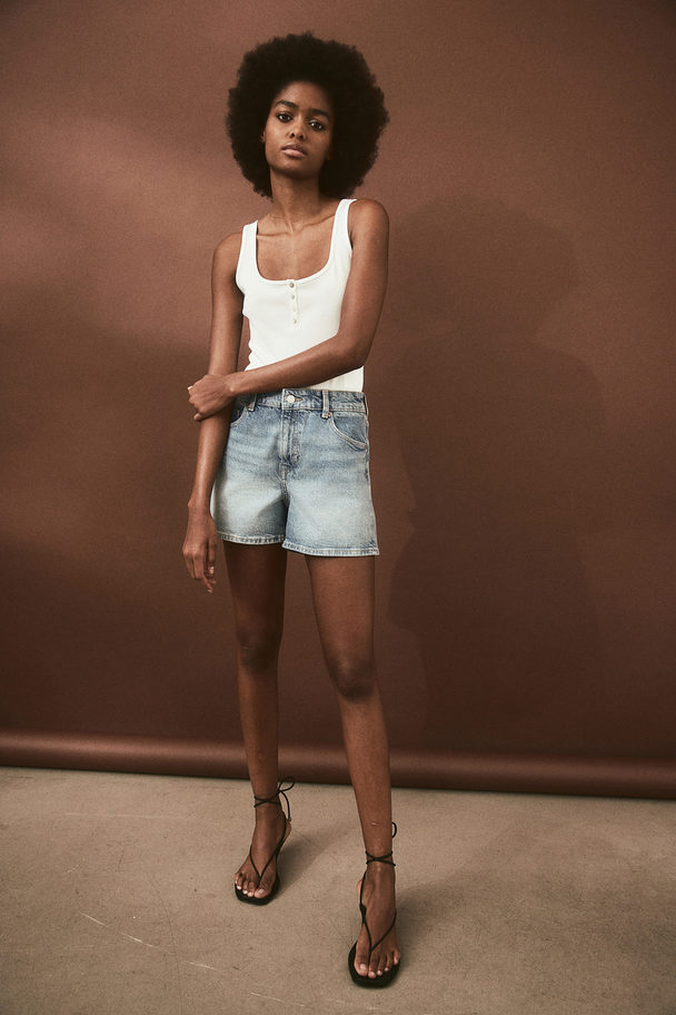 H&M Regular Shorts I Denim Lys Denimblå