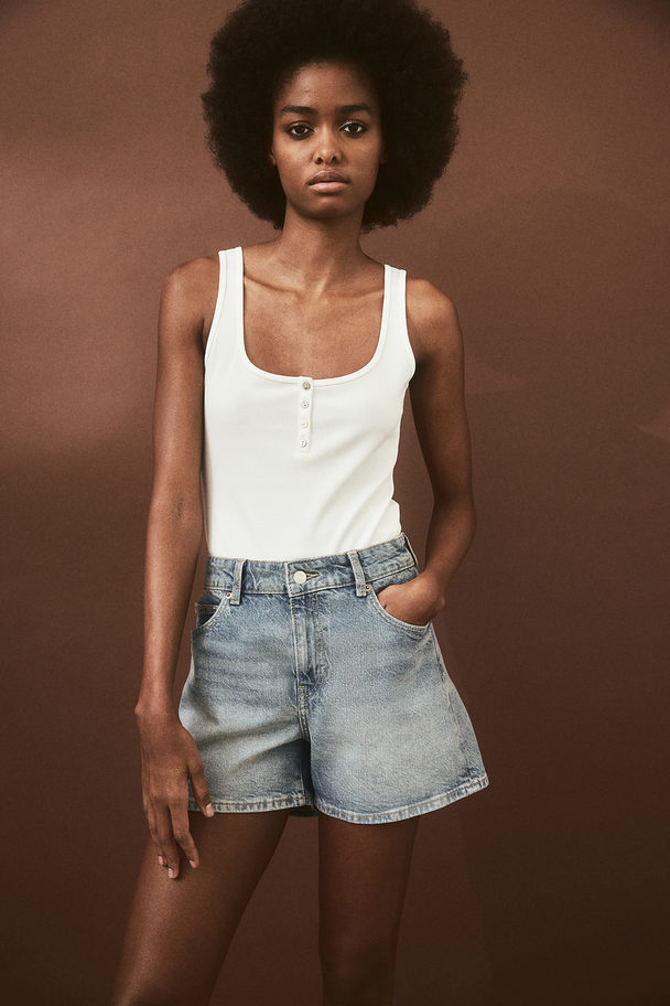 H&M Regular Shorts I Denim Lys Denimblå