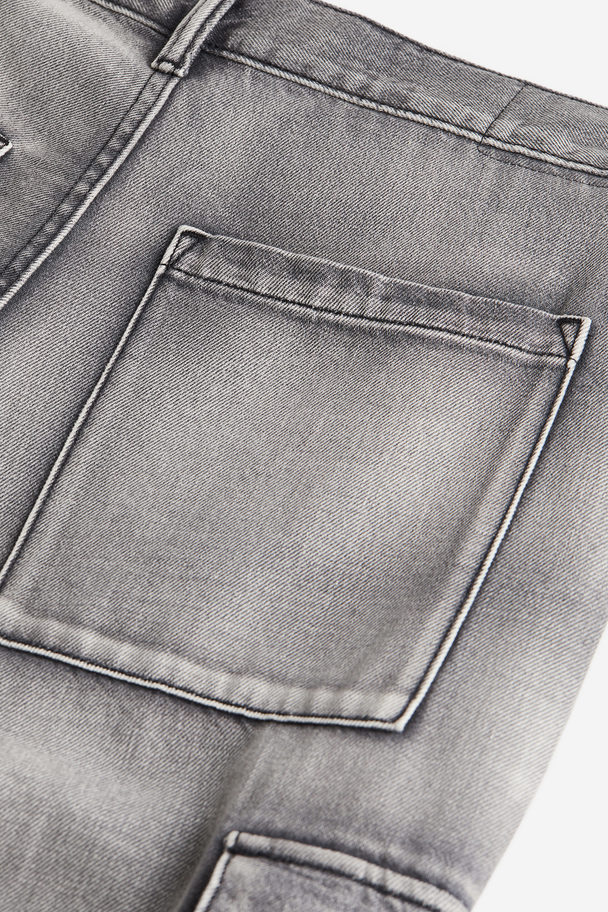 H&M Baggy Cargo Jeans Denimgrå