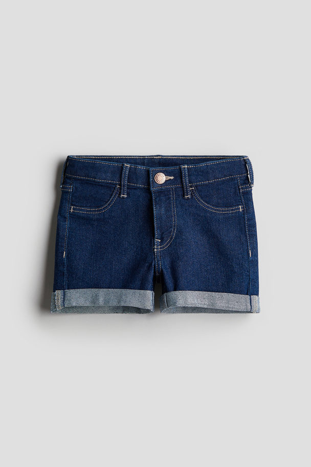 H&M Superstretch Denim Shorts Dark Denim Blue