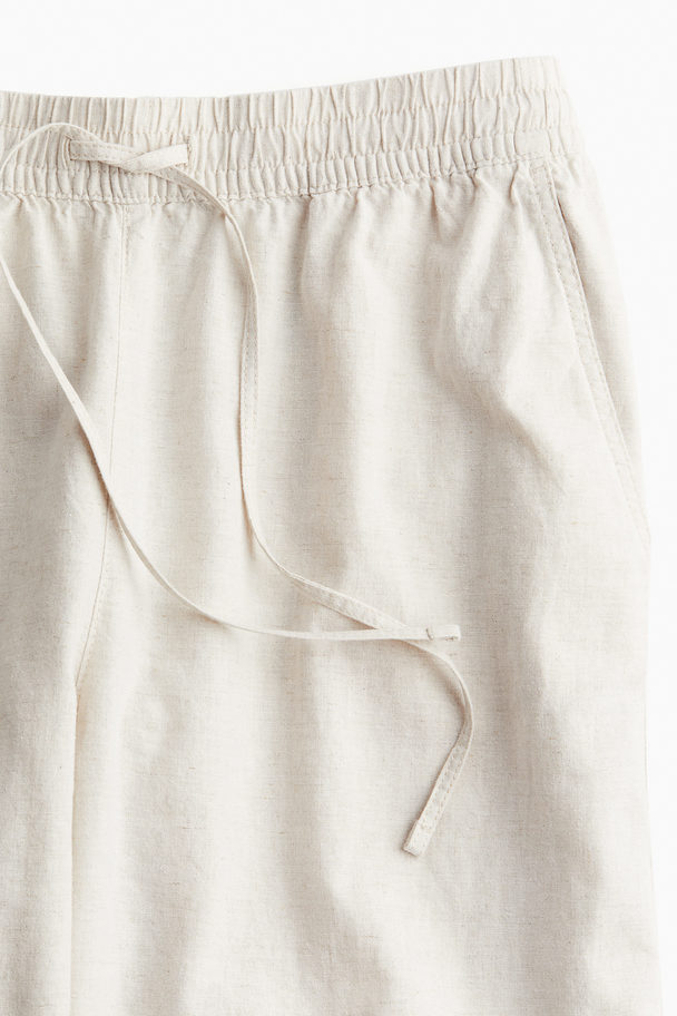 H&M Broek Van Linnenmix Lichtbeige