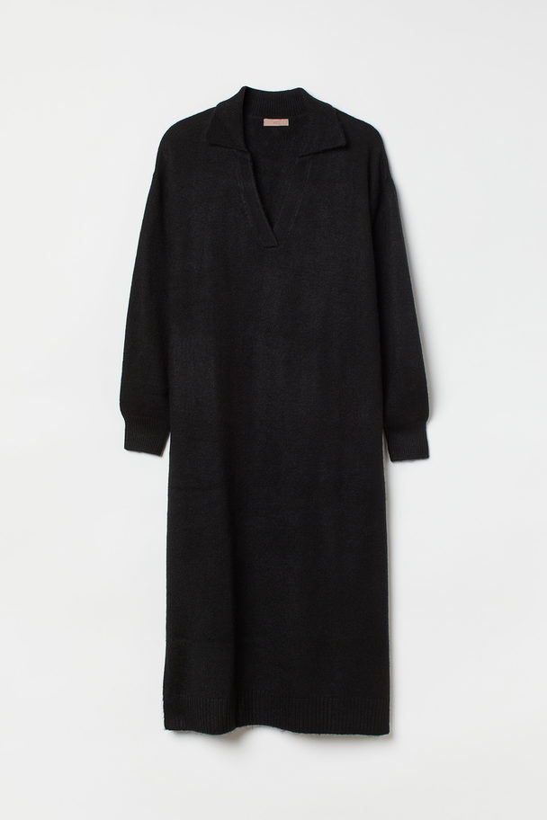 H&M H&m+ Fine-knit Dress Black