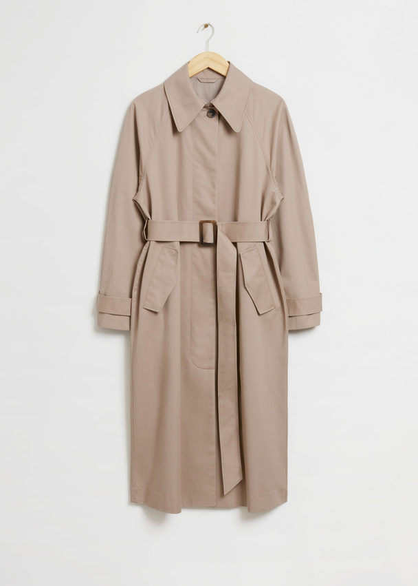 & Other Stories Relaxed Mid-length Trench Coat Beige