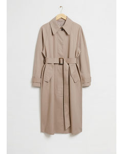 Relaxed Mid-length Trench Coat Beige