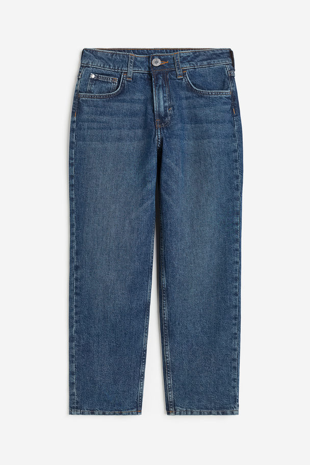 H&M Relaxed Fit Lined Jeans Donker Denimblauw