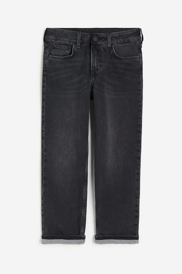 H&M Relaxed Fit Lined Jeans Donkergrijs