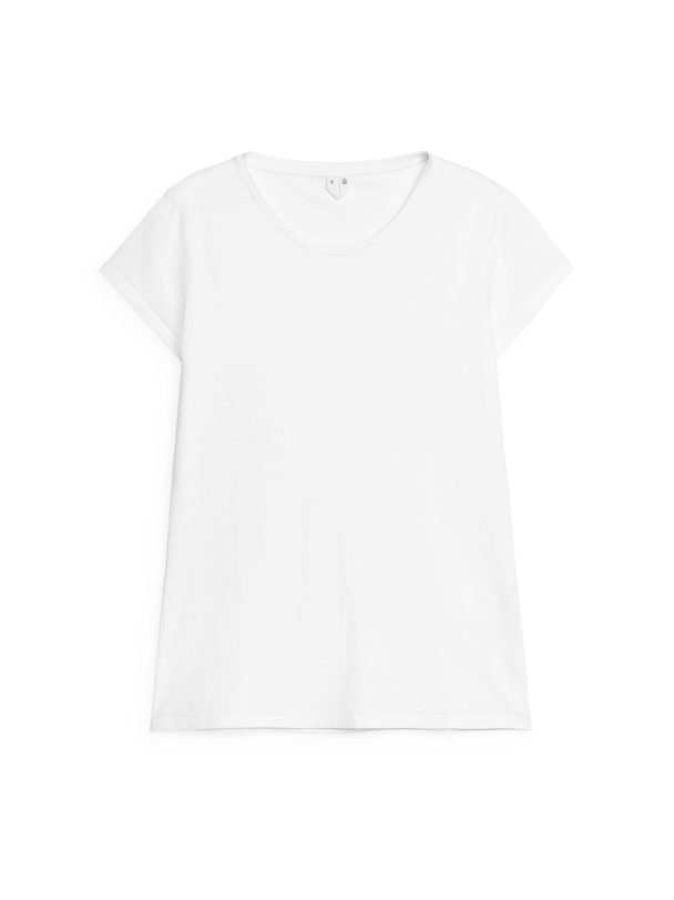 ARKET T-Shirt aus Baumwollstretch Weiß
