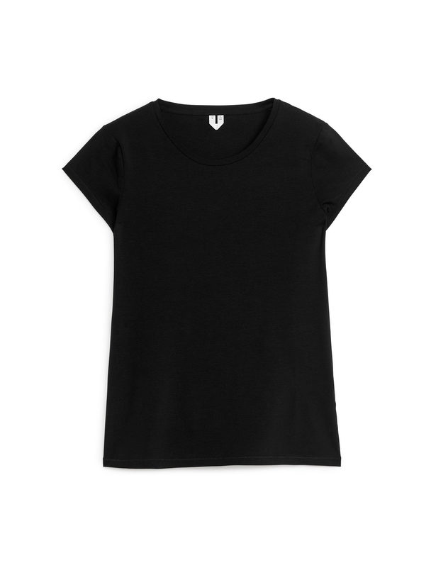 ARKET T-Shirt aus Baumwollstretch Schwarz