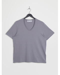 V-neck Short Sleeve T-shirt Grey