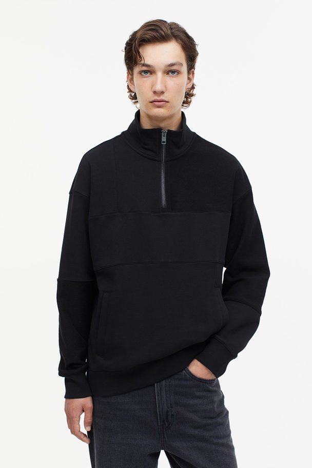H&M Sweatshirt in Loose Fit Schwarz