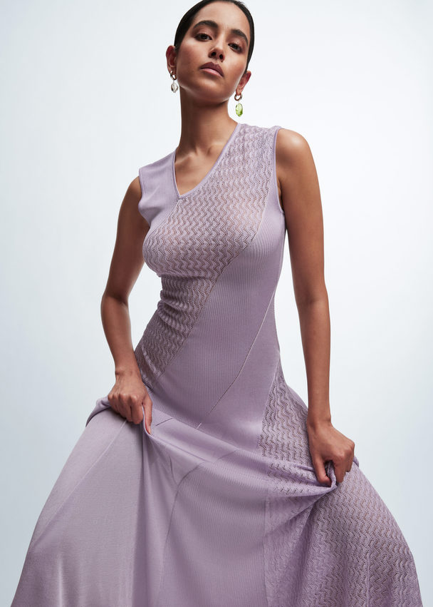 & Other Stories Contrast-panel Maxi Dress Lilac