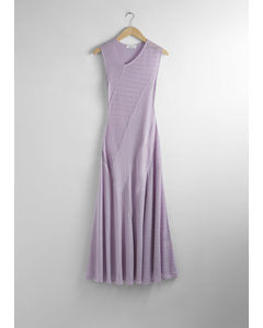 Contrast-panel Maxi Dress Lilac