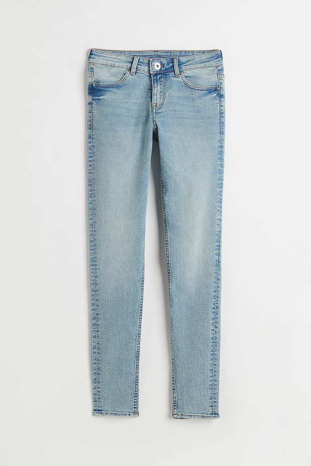 H&M Skinny Low Jeans Light Denim Blue