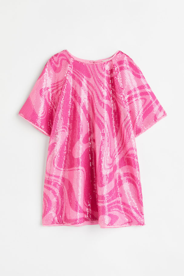 H&M Sequined Dress Pink/patterned
