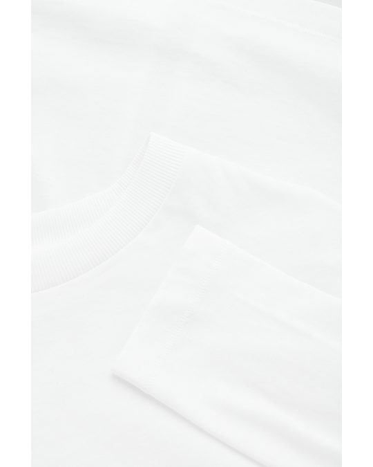 COS Long-Sleeved Brushed-Cotton T-Shirt White