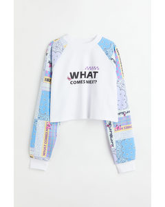 Cropped Sweatshirt Hvid/what Comes Next