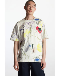 Relaxed-fit Floral-print T-shirt Off-white / Multicoloured