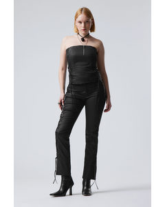 Cassidy Lace Up Trouser Coated Black