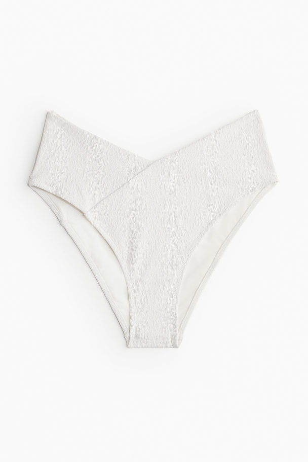 H&M Cheeky Bikinihose High Waist Weiß