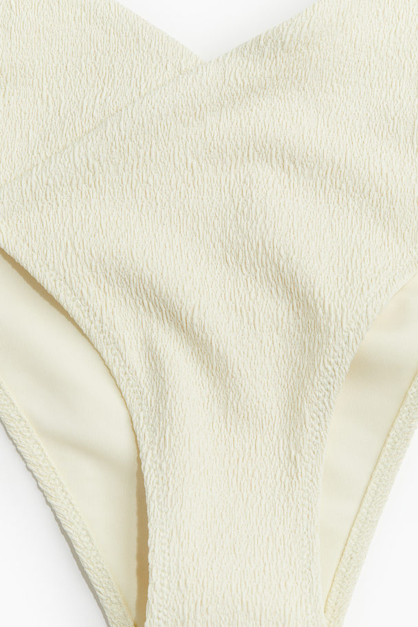 H&M High Waist Cheeky Bikini Bottoms Pale Yellow